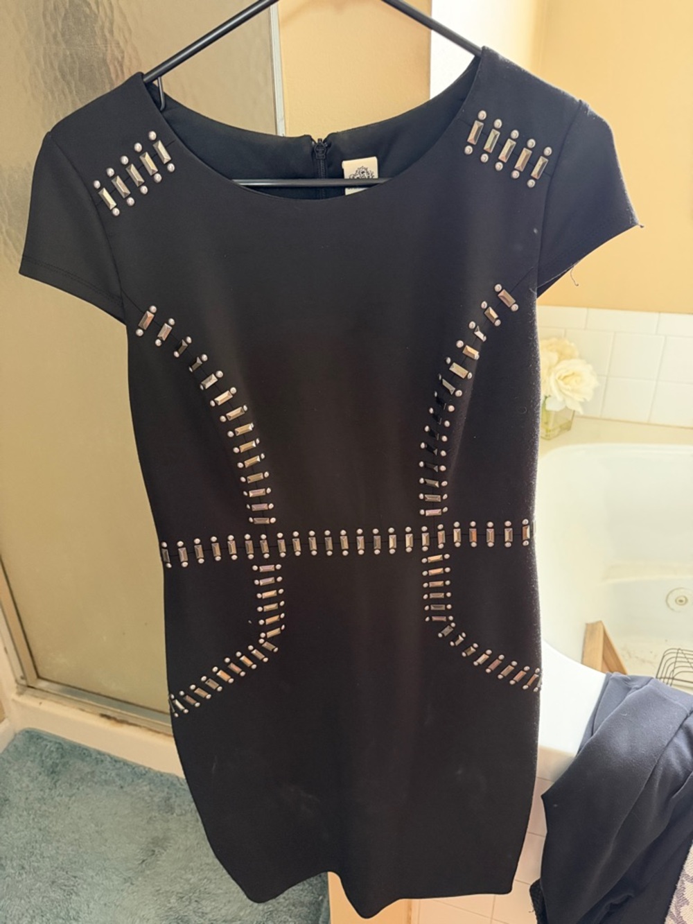 Black Studded Sheath Dress - Women
